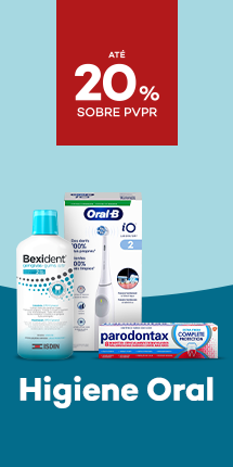 Produtos de higiene oral com destaque promocional de até 20% sobre preço de Venda ao Público Recomendado